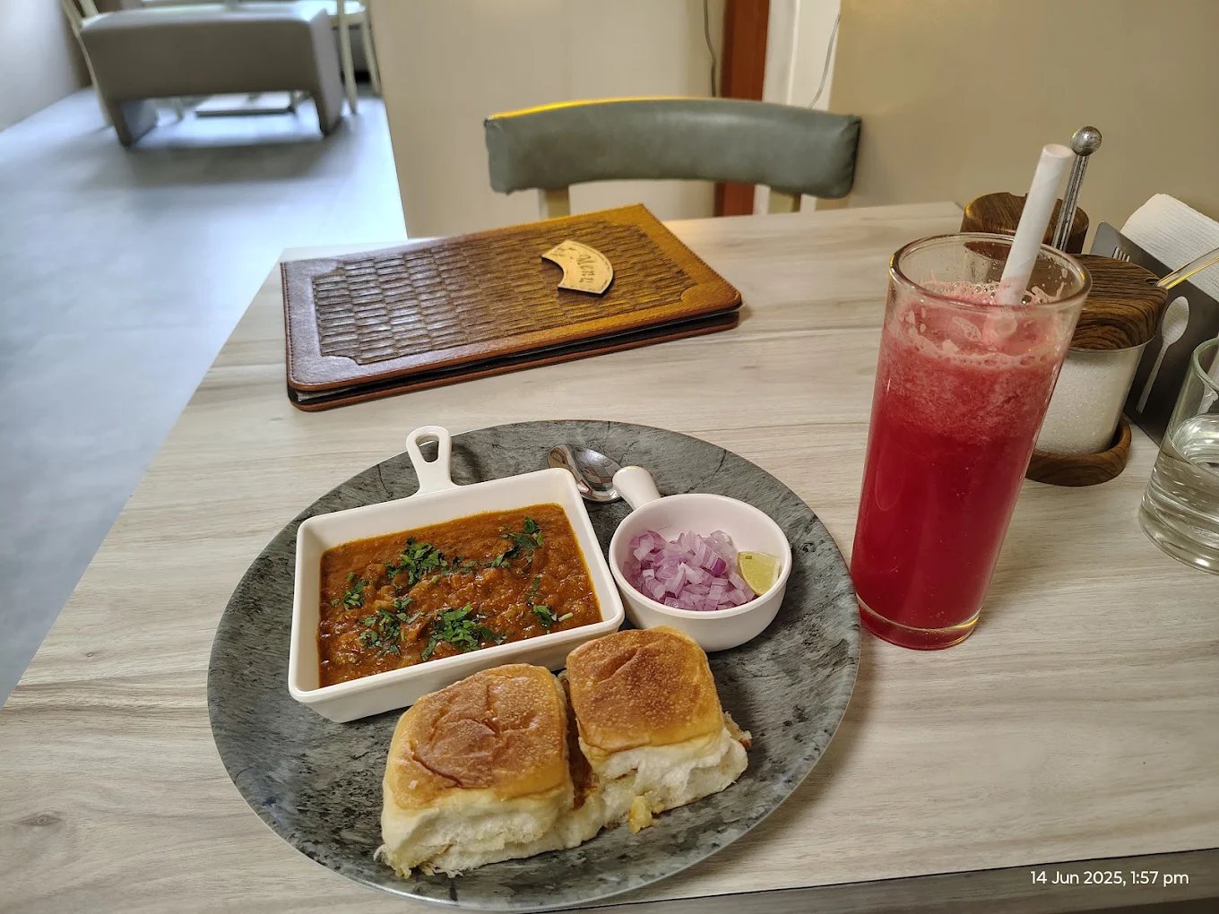 Pav bhaji, freshly made at Tulsi Foods